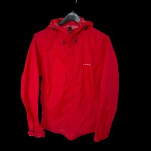 Grundens Gage Technical Gear Rain Jacket Red Hooded Fishing‎ Shell Coat